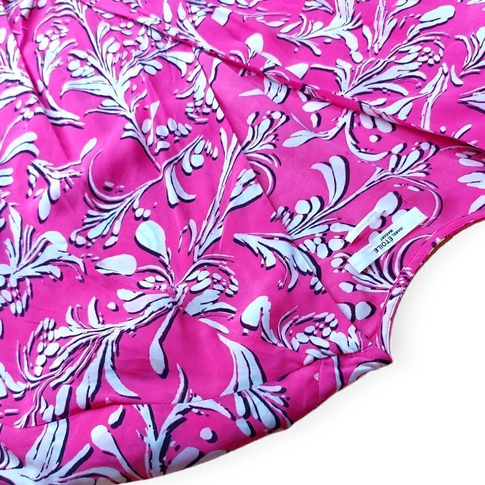 💖 Isabel Marant Graphic Dress | Pink Boho Print | Pleated | Size 34 (S) - Picture 4 of 11